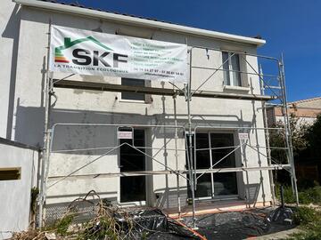 Rénovation d'une villa en enduit taloche lisse à Juvignac